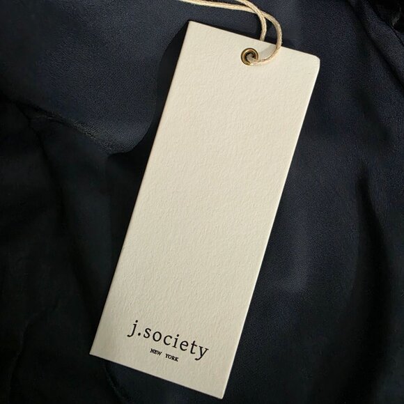 J. Society Womens Navy Faux Leather Moto Jacket Size S - Picture 15 of 16